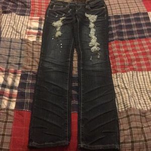 Never worn Dark blue jeans